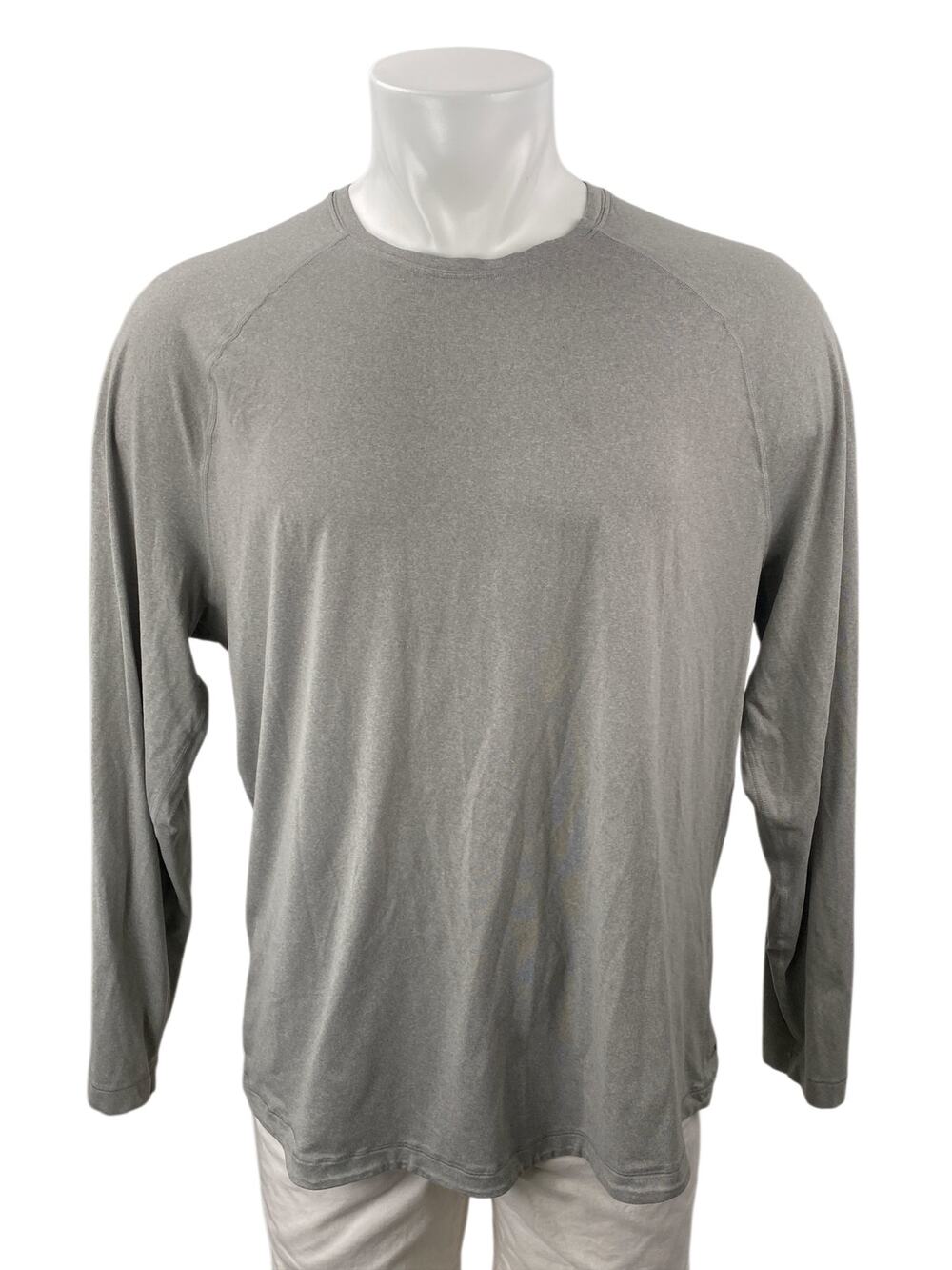 YPB Your Personal Best Men's Gray Long Sleeve Crew Neck T Shirt Tee Top Size XL